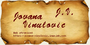 Jovana Vinulović vizit kartica